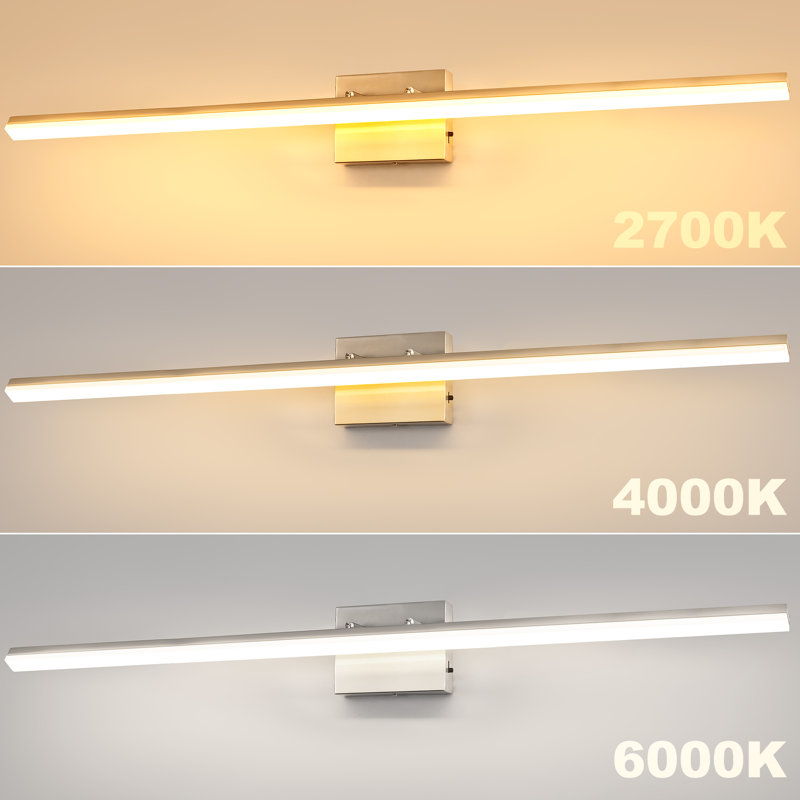 48 In 1-Light 24W Integrated LED Vanity Light, Bathroom Wall Sconce, Modern Light Bar For Mirror And Makeup, Brushed Nickel