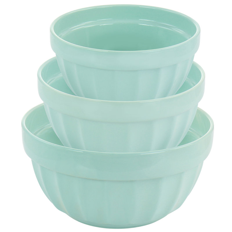 Martha Blue Ceramic 3-Piece Microwave Safe Bowl Set