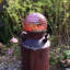 Globe terrestre extérieur en verre rouge festonné 10 po Wiebe-462465091