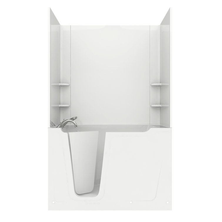 Crescendo 59.75'' x 35.8'' Walk-in Fibreglass Bathtub with Faucet