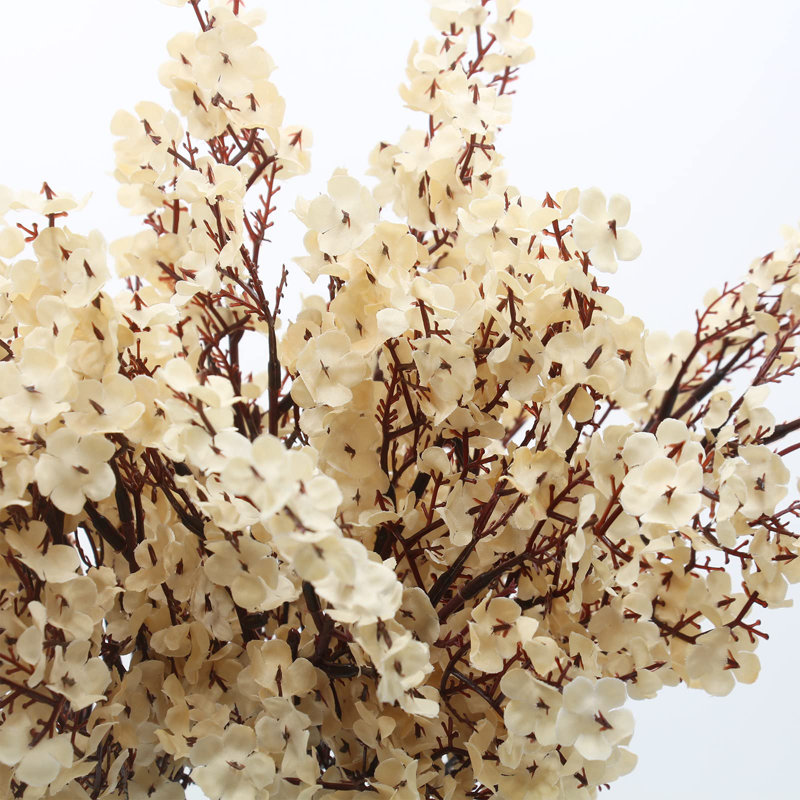 10 pièces fleurs artificielles Babys Breath Real Touch fausses fleurs blanches en soie pour le mariage de printemps, Blanc