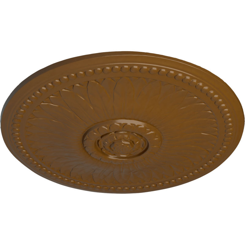 Endurathane Pompeii Ceiling Medallion, 18 7/8"OD x 1 1/2"P (Fits Canopies up to 2"), Hand-Painted Burnished Mahogany Crackle Finish