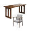 Ensemble de bureau rectangulaire en bois de noyer clair 55,12 po