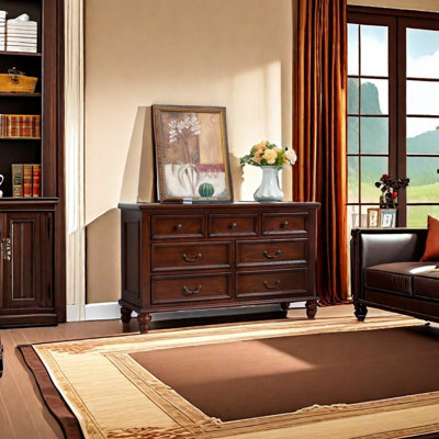 Armoire décorative européenne en bois massif