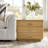 Waynesville Modern 30"W 3-Drawer Oak Wood Fully Assembled Nightstand with Built-In Powerstation and USB-1035636890