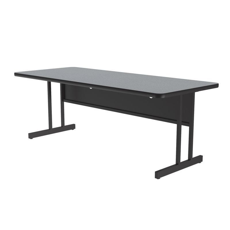 Bureau d'ordinateur, H 26 po x l 60 po x P 30 po, gris