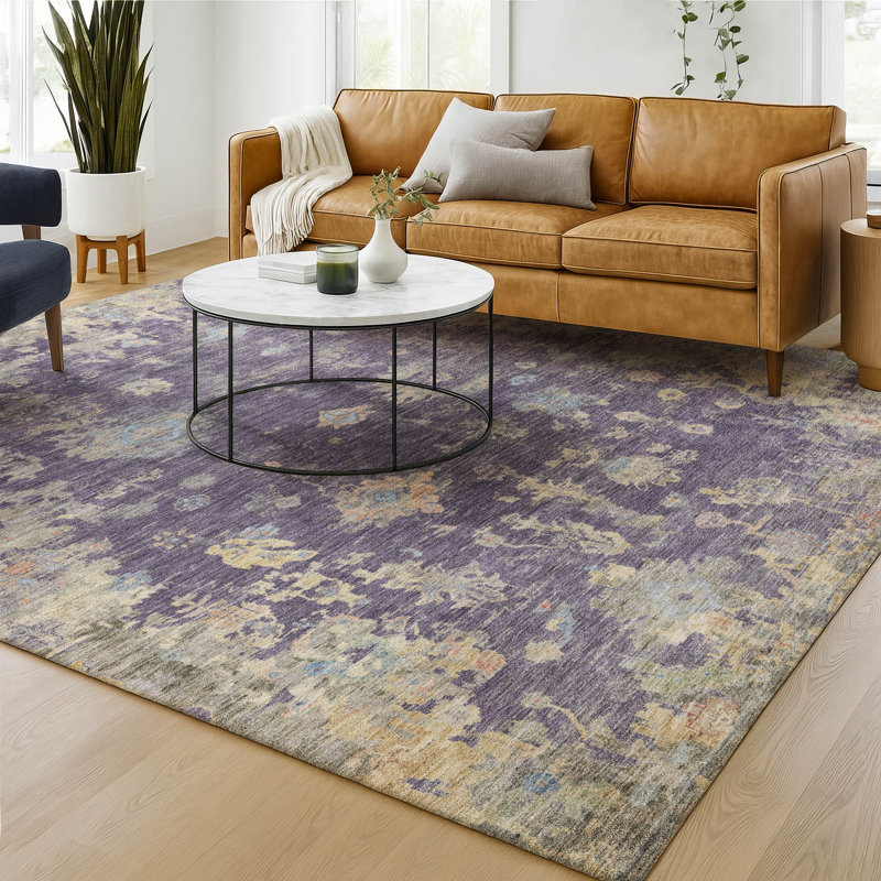 Tapis lavable à la machine de qualité supérieure Mayfield AMF2302, Prune, 10 pi x 14 pi