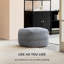 Pouf ottoman Adélaïde bleu/noir capitonné-1059633747