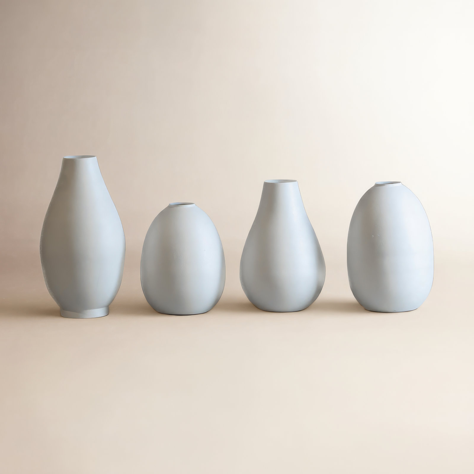 Jenny Aluminum Table Vase, White, 6.25" H x 5" W x 5" D
