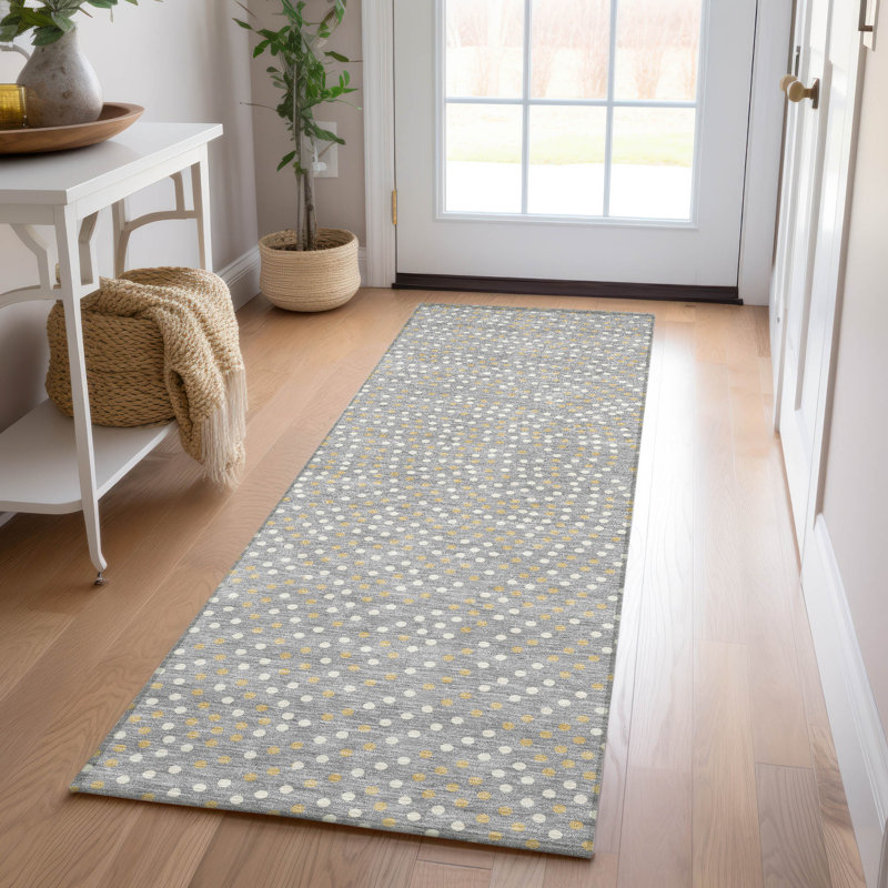  Machine Washable Indoor/Outdoor Chayden ACN1021 Taupe Rug, Runner 2'3" x 7'6"