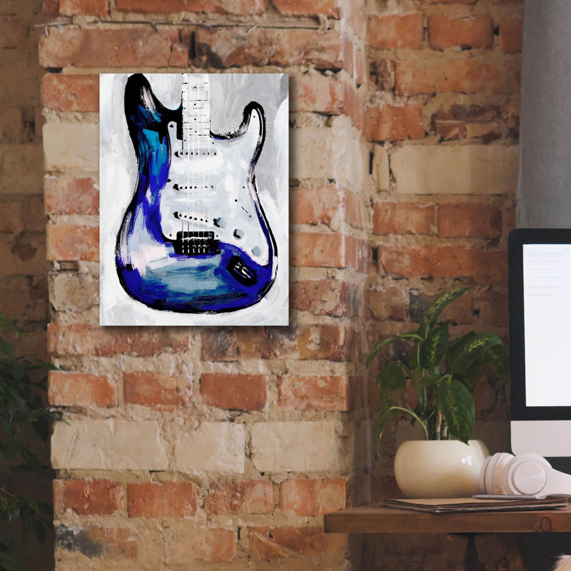  «Electric Blues 1» par Annie Warren, art mural sur toile, 12 po x 16 po, H 16 po x l 12 po