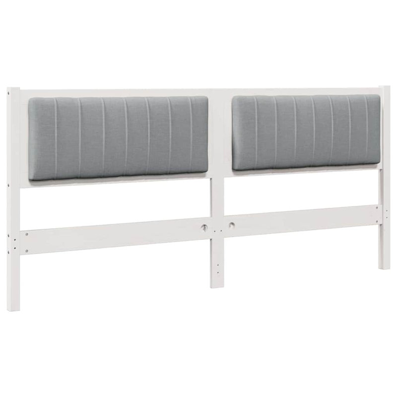 Solid Wood Headboard, DE Size - 180 x 220 cm, White, Light Grey