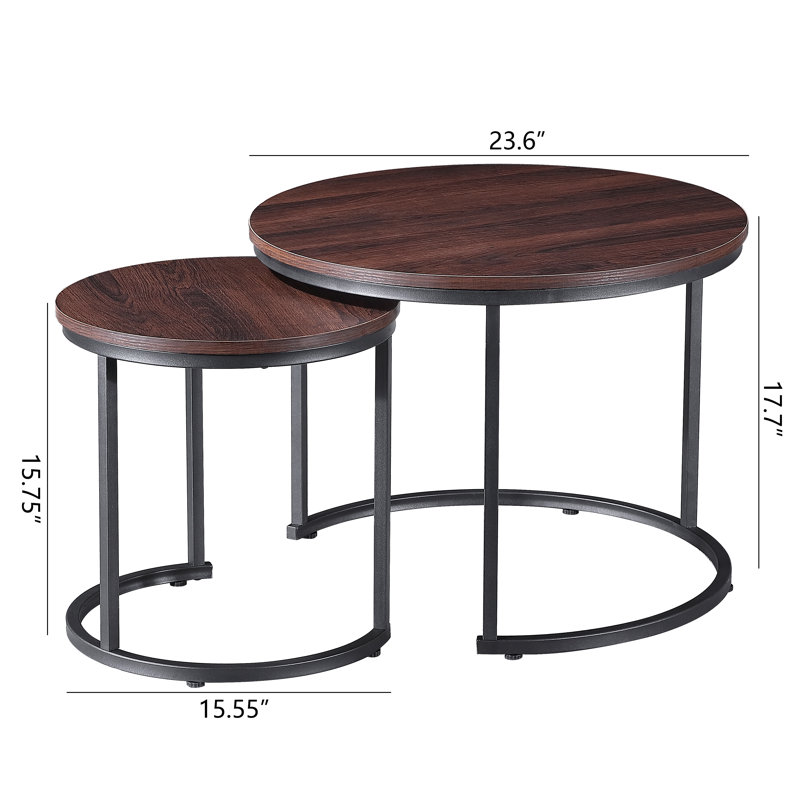 Ensemble de tables basses 2 pièces Erbe, Noyers