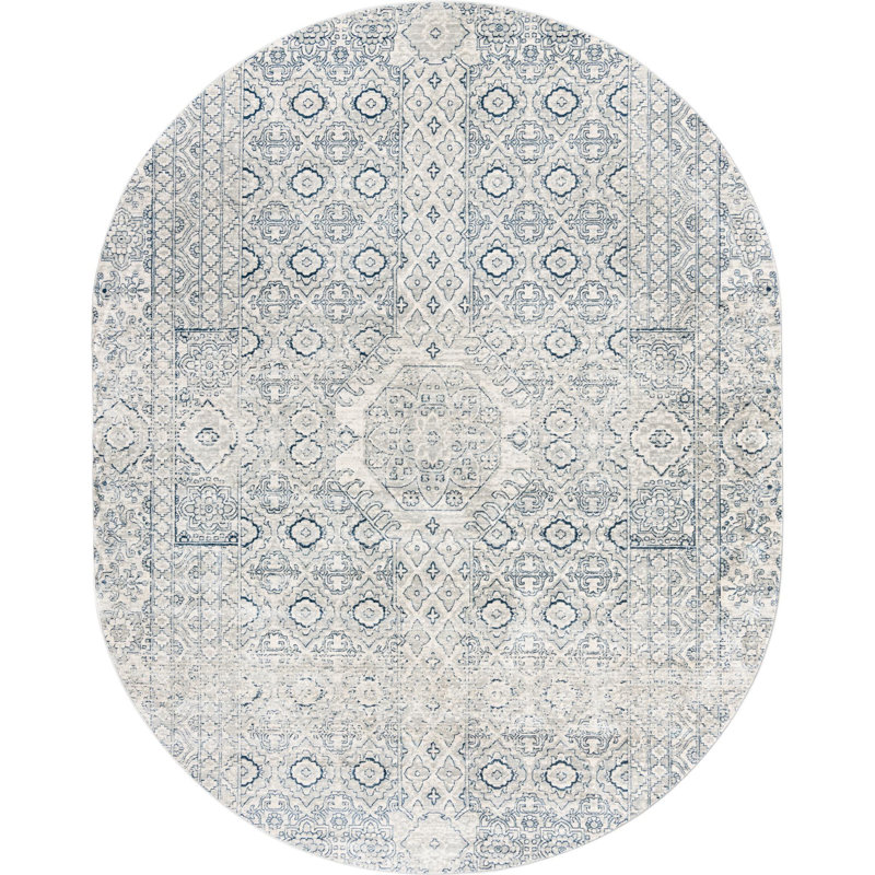 Tapis gris Alize, Ovale 7 pi 10 po x 10 pi 2 po