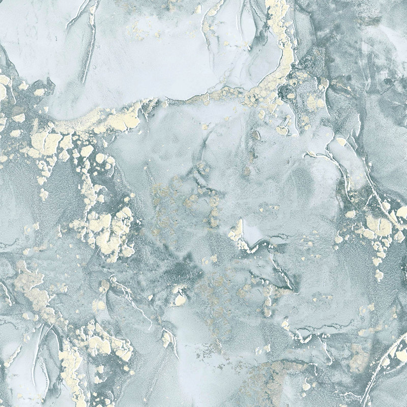Rouleau de papier peint L 33 pi x l 20,9 po Hemza, Bleu clair