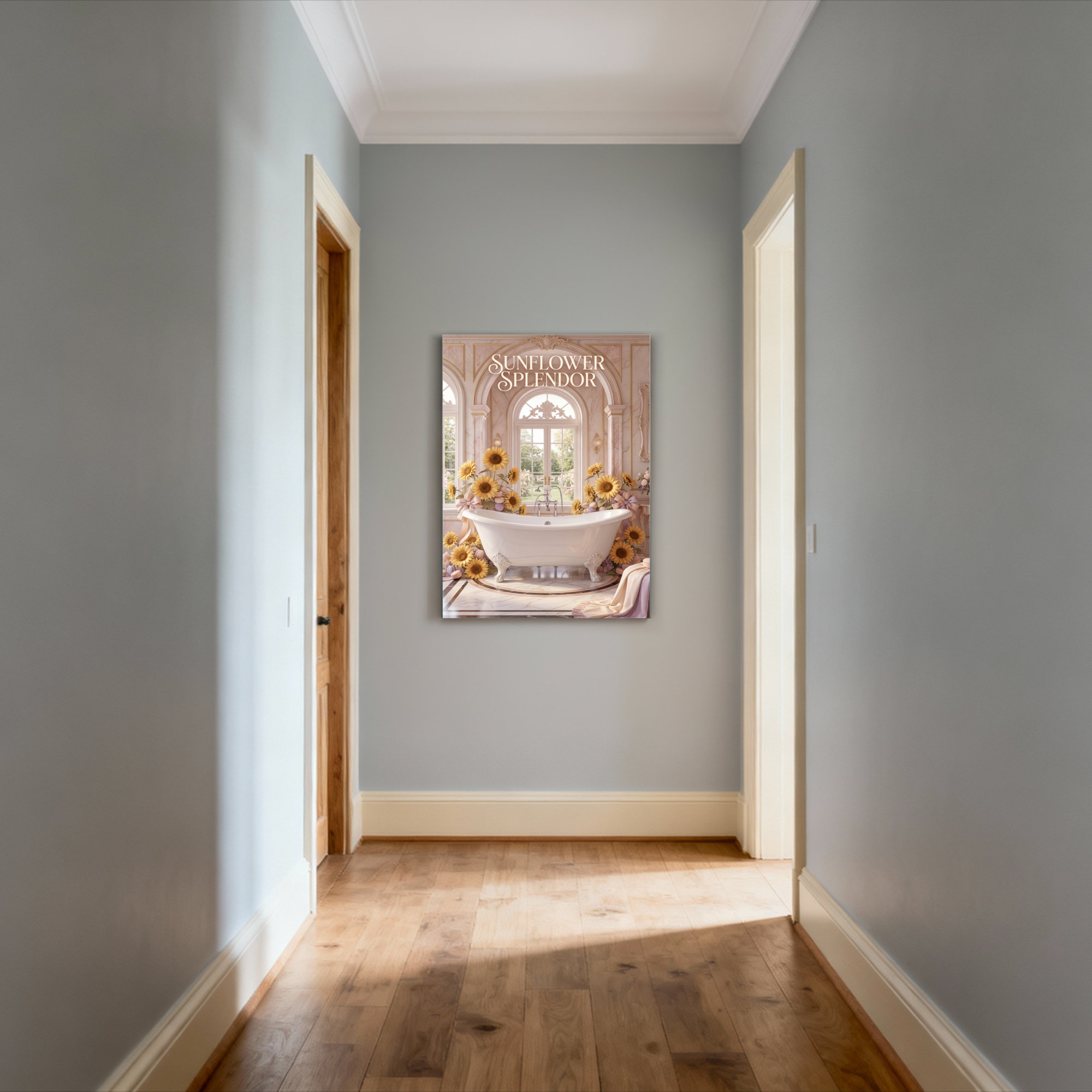 Winston Porter Sunflower Splendor Floral Bathroom Scene Canvas Wrapped ...
