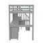 Structure de lit mezzanine simple gris avec bureau et double compartiment de rangement pour la fascination-1247043566