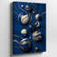 Toile, composition abstraite envoûtante avec formes fluides tourbillonnantes dans un art mural profond bleu marine et riches tons dorés, art mural sur toile-1488106326