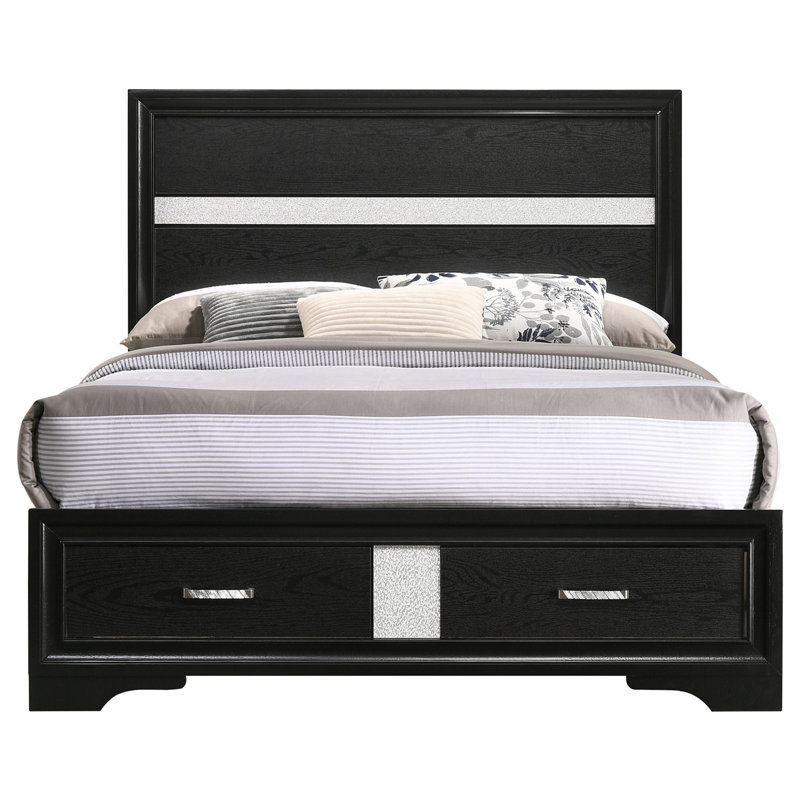 Lit plateforme, Double, Noir