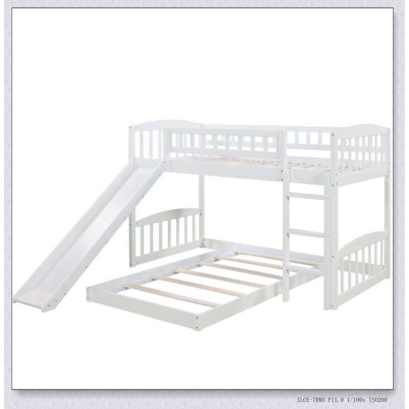 Twin Over Twin Bunk Bed With Slide And Ladder