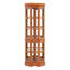 Armoire de coin en chêne avec 5 tablettes et fonction d'éclairage Curio-1892942093