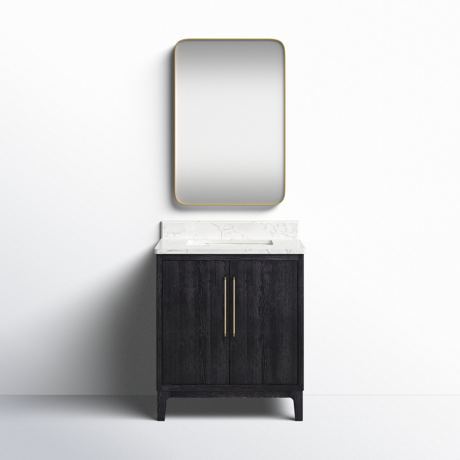 Langosta 30" Free Standing Single Bathroom Vanity, Fir Wood Black