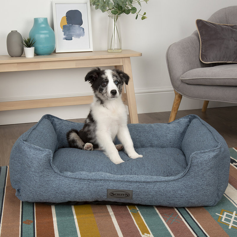 Polyester Pet Bed, Denim Blue, 25cm H x 75cm W x 60cm D