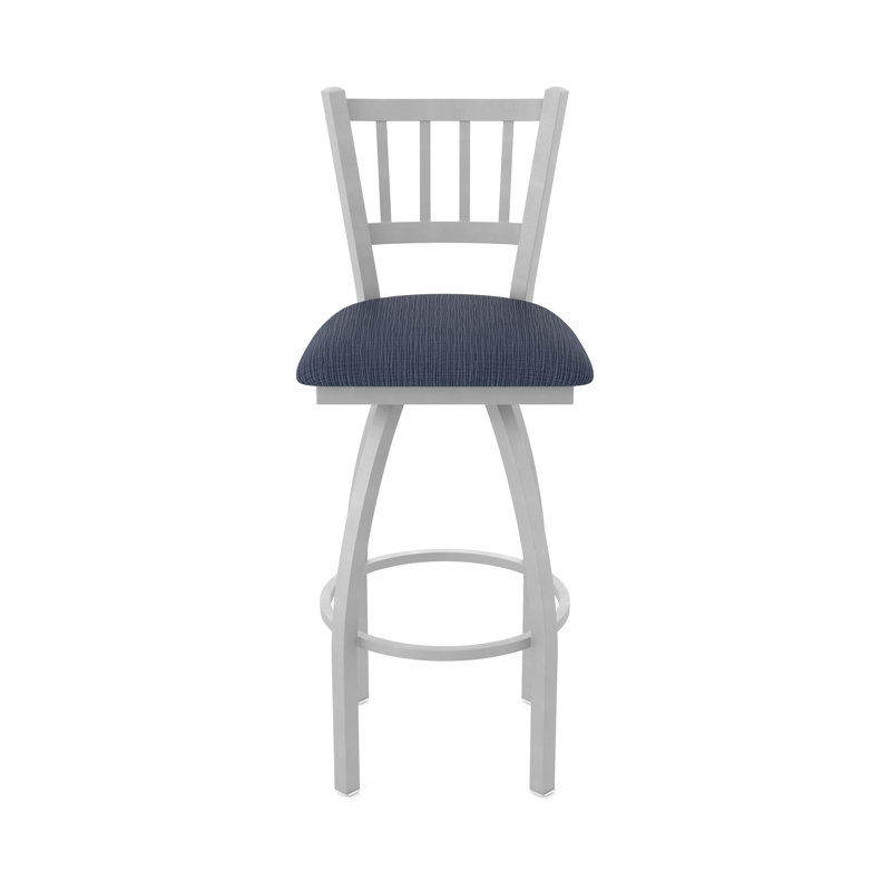 Tabouret pivotant 810 Contessa, Nickel anodisé, Tissu - ancre graphique, Très grand (siège d'une hauteur de 36 po)
