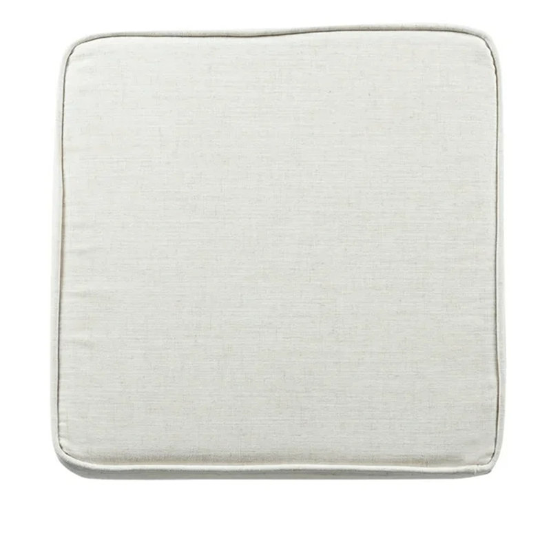 Asha 17.5" Square Storage Ottoman, Cream Textured Woven
