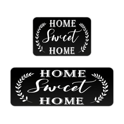 Tapis de cuisine noir et blanc Sweet Home