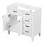 Meuble-lavabo 36 po sans lavabo, base d'armoire seulement, armoire de salle de bain avec tiroirs, structure solide et panneau de fibres à densité moyenne, blanc-1855625430