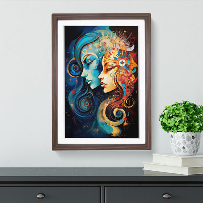 Gemini Zodiac Abstract - Single Picture Frame Print on Wood