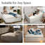 Striped Plush Boneless Chaise Lounge, Soft Wide Sofa with 2 Throw Pillows-1059365871