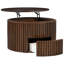 Table basse à plateau relevable 29,8 po avec rangement caché cannelé pour le salon brun-133968278