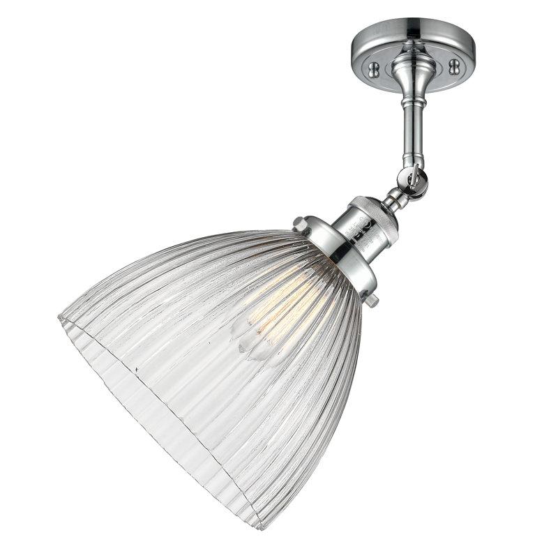 Tallulah Glass Semi Flush Mount, 6 Watt Vinage LED Bulb, Satin Gold