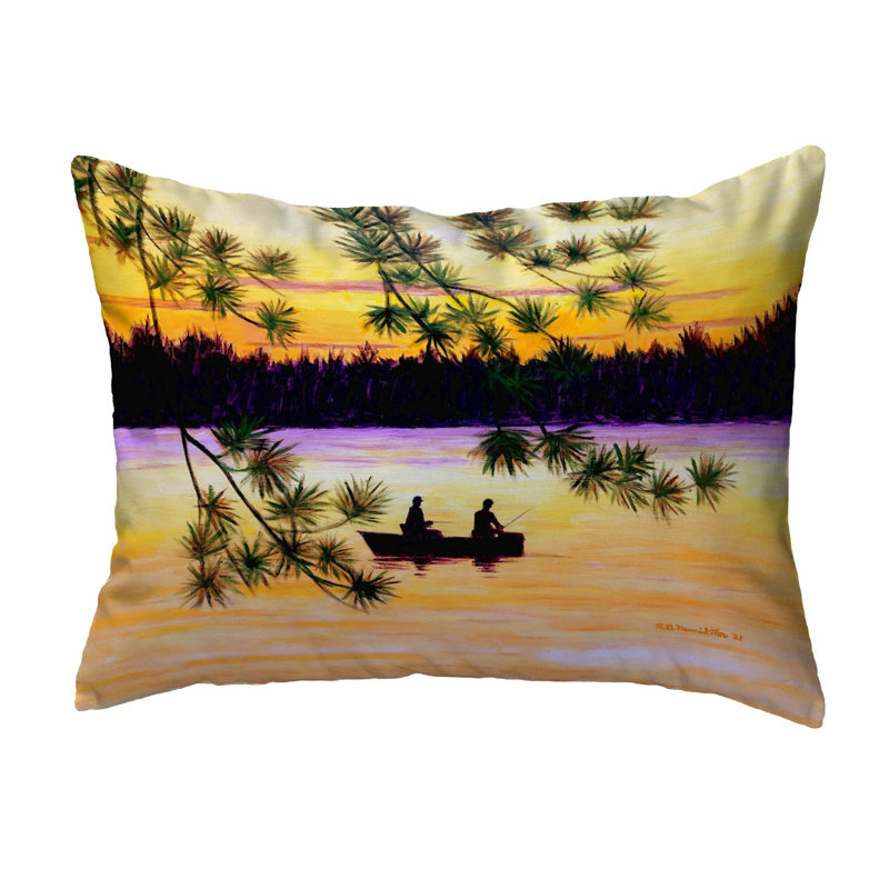 Coussin intérieur / extérieur Sunset Fishing, 16 po x 20 po