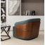 Fauteuil demi-tonneau pivotant en similicuir Broderic-1979426730