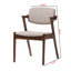 Chaise avec accoudoirs Kayara en tissu gris et bois massif brun, H 30,51 po x l 19,69 po x P 21,26 po