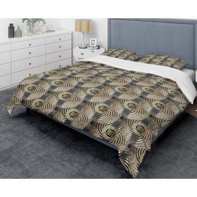 Ensemble de housse de couette Circular Geometric Retro Abstract I - Glam Abstract - Microfibre polyester
