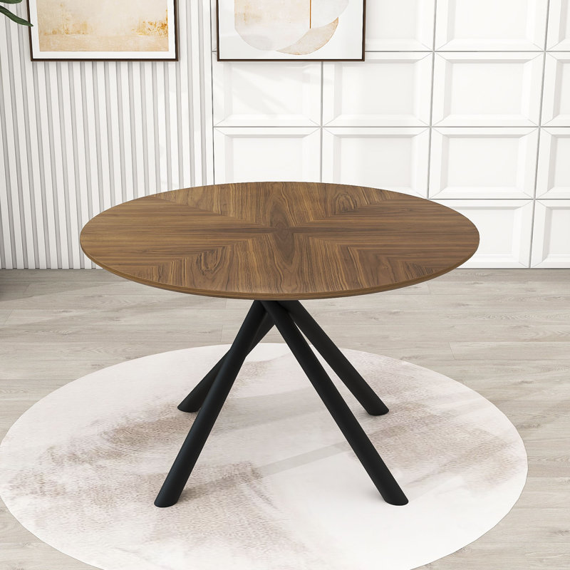 Geraro Round Dining Table with Cross Legs