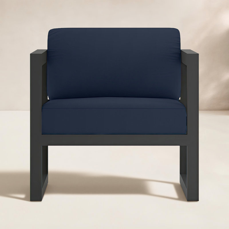 Avion Outdoor Lounge Chair, Spectrum Indigo Sunbrella®, Slate