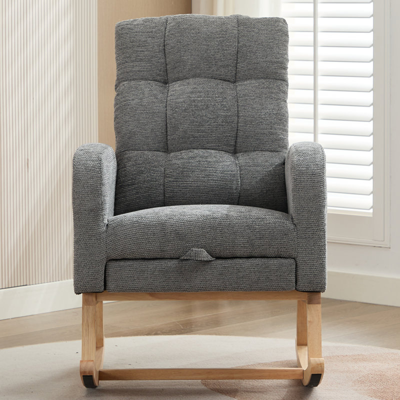 Solid Wood Rocking Chair, Grey