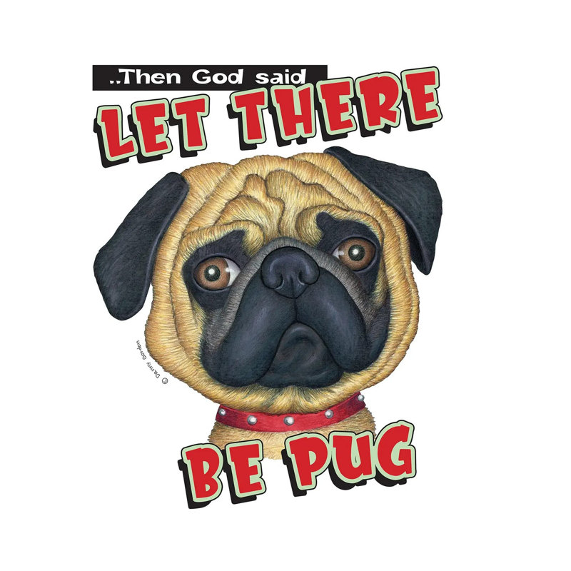 Pug With Red Collar by Danny Gordon - Wrapped Canvas Print, 30.48 cm H x 30.48 cm W