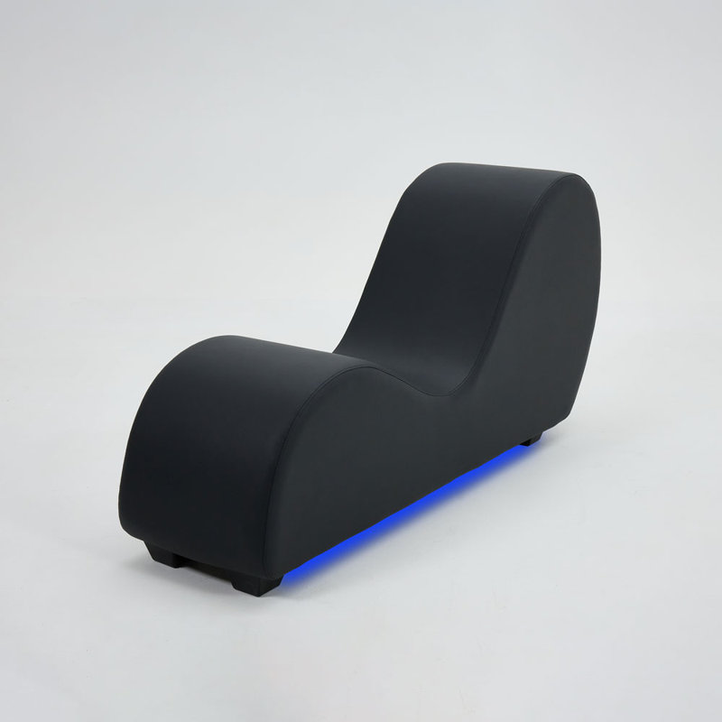 Faux Leather Chaise Lounge, Black