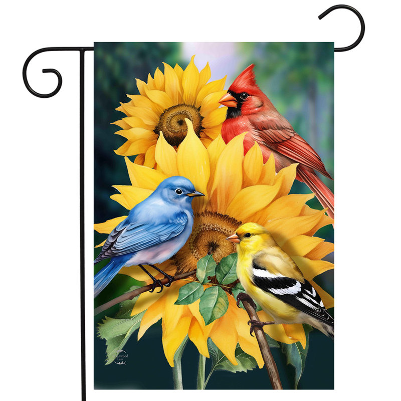 Oiseaux dans le jardin Drapeau de jardin