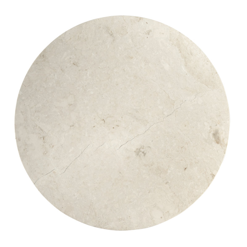Pedestal Coffee Table, Ivory Top/Black Base
