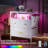 Nightstand with Charging Station and LED Lights, End Table with 3 Drawers and Shelf, White Dresser Landri