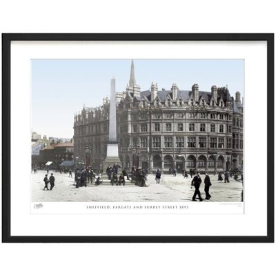 Sheffield, Fargate And Surrey Street 1893 by Francis Frith - Single Picture Frame Print