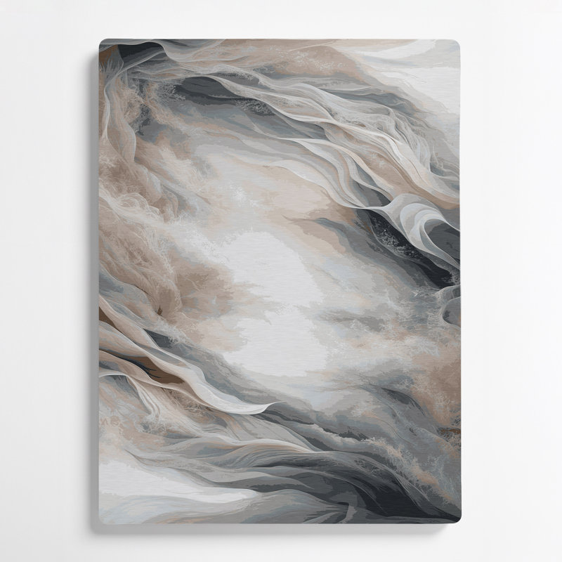 Abstract Landscape 79 Grey Metal Wall Art, 11" H x 14" W