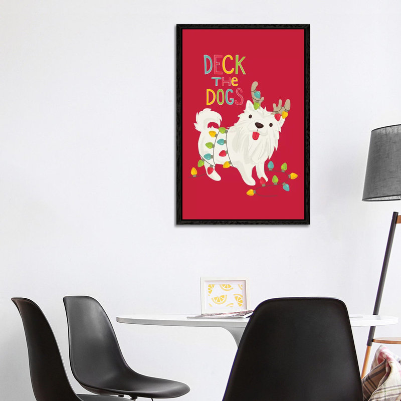 Deck The Dogs I by Dana Saulnier - Gallery-Wrapped Canvas Giclée on Canvas, 101.6 cm H x 66.04 cm W, Black Framed